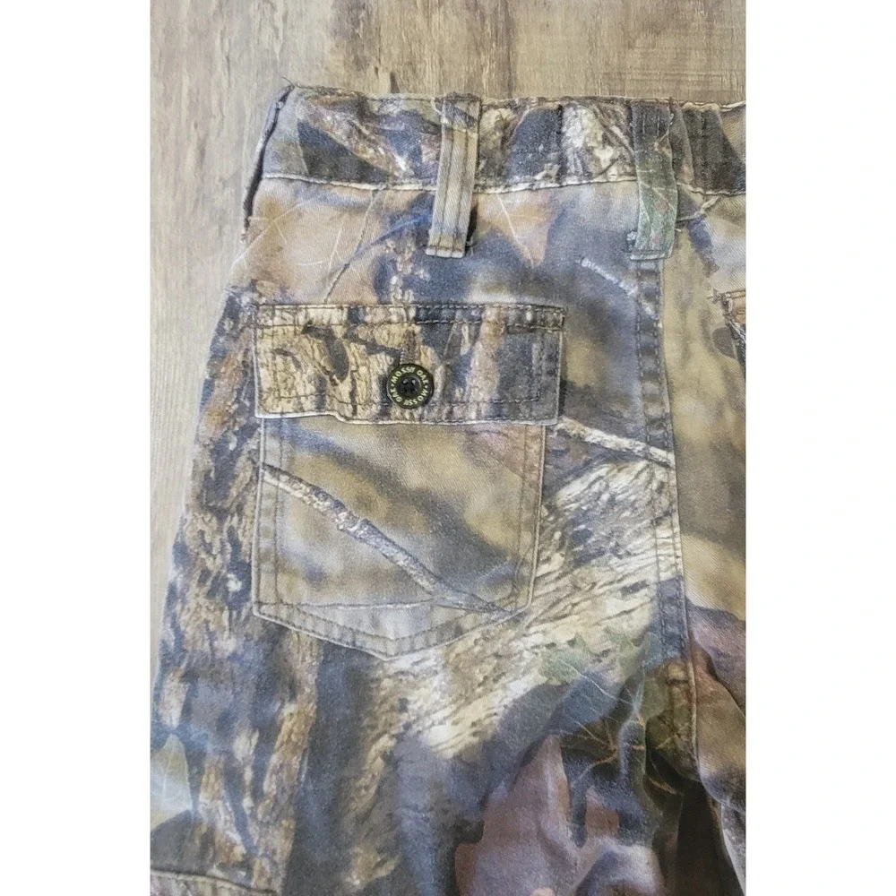 Mossy Oak Hunting‎ Cargo Pants Unisex Medium 8 Youth Camo Adjustable Waist EUC